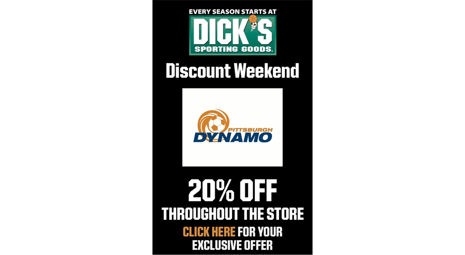 Dynamo Discount Weekend at Dick's: March 15-17, 2024